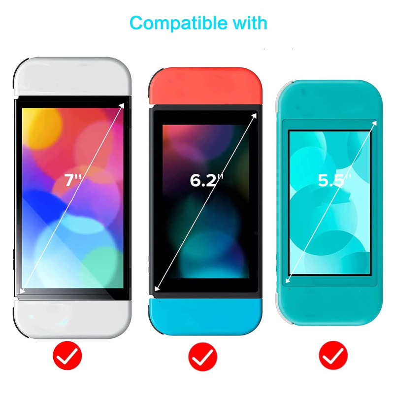 2/1 vnt. grūdinto stiklo ekrano apsauga, skirta „Nintendo Switch“ / „Switch Lite“, skirta NS OLED 9H Untra Slim plėvelė, skirta NS jungiklio stiklui