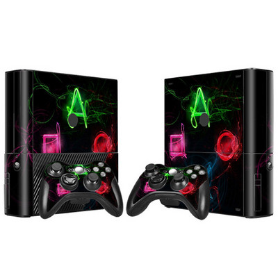 Vinyl Skin Sticker Protector Microsoft Xbox 360 E konzolhoz és 2 kontroller skin matrica