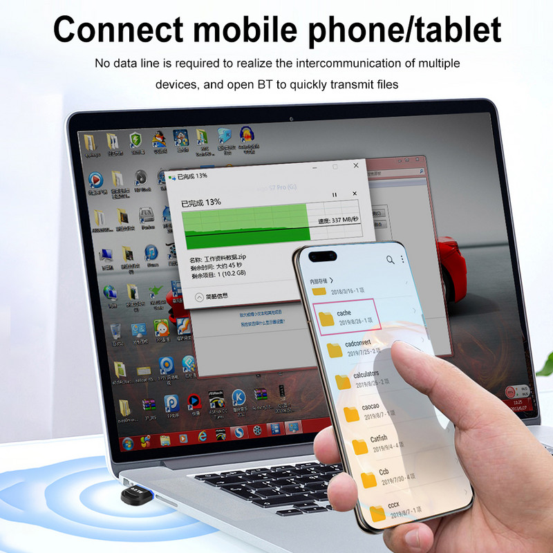 Mini bežični USB adapter Bluetooth-kompatibilan 5.3 USB adapter Prijemnik Odašiljač Podrška Windows 8.1 Win10 Win11