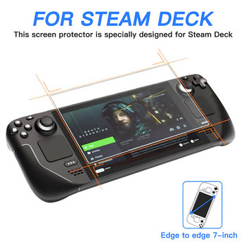Защитно фолио от закалено стъкло Защитно покритие против сини лъчи за игрова конзола Steam Deck Аксесоари за Steam Deck