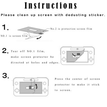 3 τεμ Clear Screen Protector Film for Nintendo Wii U Gamepad Remote Controller Anti-scratch Screen Protectors