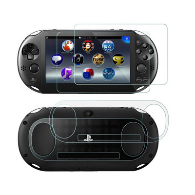 Rūdīta stikla priekšpuse+aizmugure, caurspīdīgs ekrāna aizsargs, aizsargplēve, aizsargplēve Sony PlayStation Psvita PS Vita PSV 2000 Slim