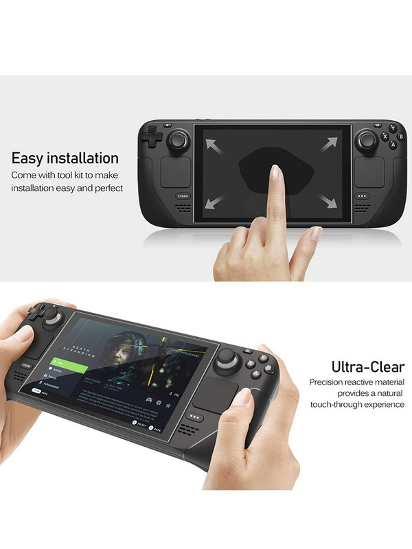 DATA FROG skaidri ekrano apsauga, skirta Steam Deck grūdinto stiklo dėklui, ekrano apsauganti nuo įbrėžimų plėvelė, skirta garų denio priedams