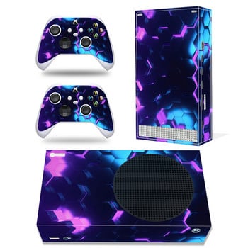 Για κονσόλα Xbox Series S και 2 χειριστήρια Rainbow Design Skin Sticker Protective Vinyl Wrap Cover Full Set