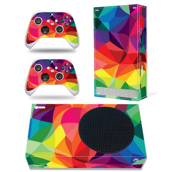 Για κονσόλα Xbox Series S και 2 χειριστήρια Rainbow Design Skin Sticker Protective Vinyl Wrap Cover Full Set