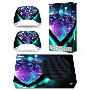 Για κονσόλα Xbox Series S και 2 χειριστήρια Rainbow Design Skin Sticker Protective Vinyl Wrap Cover Full Set