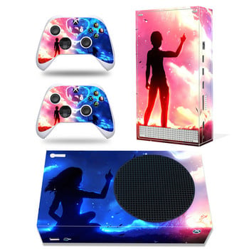 Για κονσόλα Xbox Series S και 2 χειριστήρια Rainbow Design Skin Sticker Protective Vinyl Wrap Cover Full Set