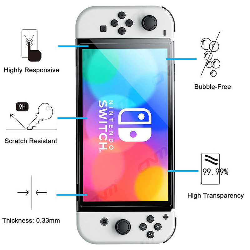 1-3 csomag védő edzett üveg Nintend Switch OLED képernyővédő fólia Nintendos Switch Lite NS üvegtartozékokhoz
