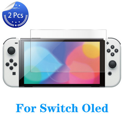 Grūdinto stiklo apsauginė plėvelė skaidri viso ekrano apsauga, skirta Nintend Switch Oled NS Lite dangtelio apsaugos priedams