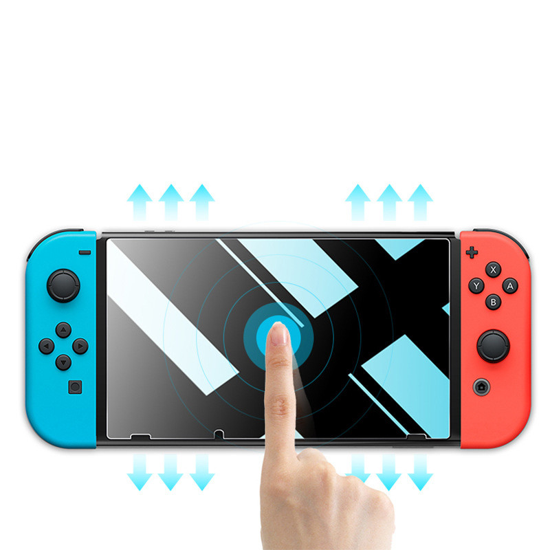 Grūdinto stiklo apsauginė plėvelė skaidri viso ekrano apsauga, skirta Nintend Switch Oled NS Lite dangtelio apsaugos priedams