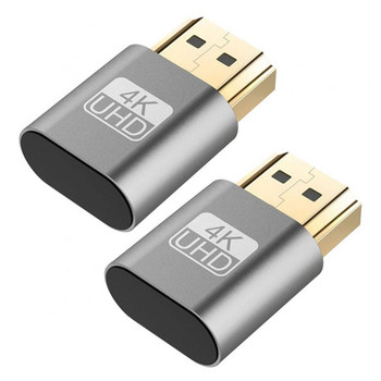 2 τμχ συμβατό με 4K HDMI DDC EDID Dummy Plug VGA Προσαρμογέας σύνδεσης προσομοιωτή εικονικής οθόνης Προσαρμογέας δέκτη USB
