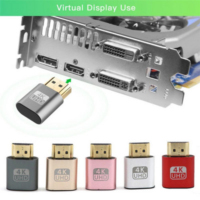2 τμχ συμβατό με 4K HDMI DDC EDID Dummy Plug VGA Προσαρμογέας σύνδεσης προσομοιωτή εικονικής οθόνης Προσαρμογέας δέκτη USB