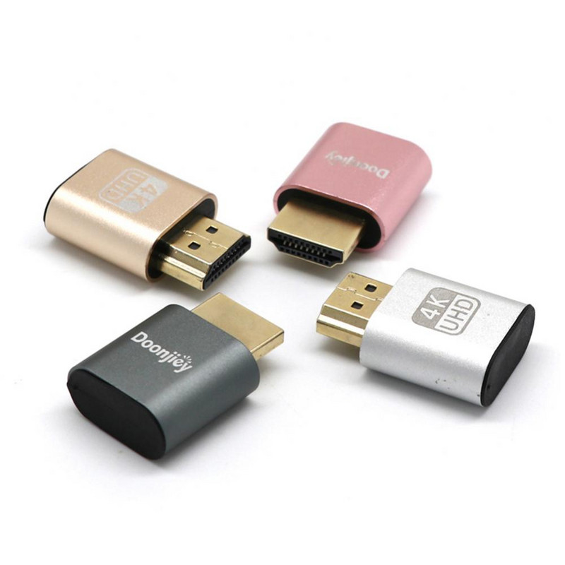 2Gb ar 4K HDMI saderīgs DDC EDID Dummy Plug VGA virtuālā displeja emulatora savienotāja adapteris USB uztvērēja adapteris