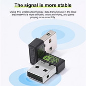 USB WiFi kortelė Mažos energijos sąnaudos Didelė darbinė temperatūra Lengva 150Mbps RTL8188 Greitas belaidis WiFi raktas