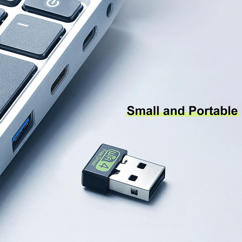 USB WiFi kortelė Mažos energijos sąnaudos Didelė darbinė temperatūra Lengva 150Mbps RTL8188 Greitas belaidis WiFi raktas