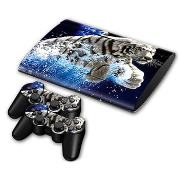 Cool Design Skin Sticker Controllers and Console for PS3 Super slim 4000 Wrap Cover