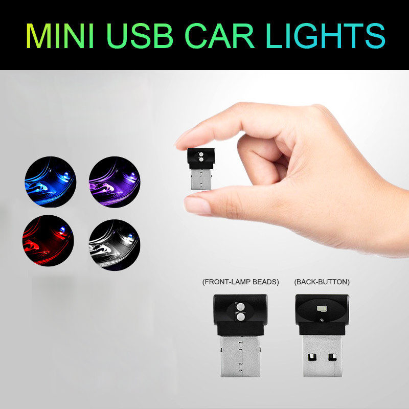 1PC USB Mini Auto Atmosfēras Gaisma USB Bezvadu LED Automašīnas Salons Neona Apkārtējās lampas Automašīnas Salons Rotaslietas Automašīnas Piederumi Salons