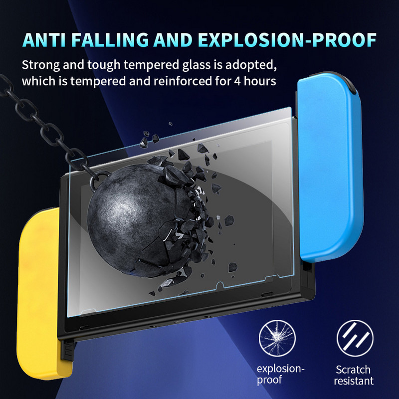 9H karastatud klaasist kaitsekile Nintend Switch Lite HD kriimustusvastane kukkumisvastane ekraanikaitse Nintendo Switchile Oled Lit