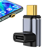 Adaptor USB C pentru unghi drept Unghi magnetic de 90 de grade în sus și în jos Extender tip C USB4.1 40 Gbps 8k60hz 100 W Încărcare rapidă tip C masculin