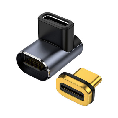 Adaptor USB C pentru unghi drept Unghi magnetic de 90 de grade în sus și în jos Extender tip C USB4.1 40 Gbps 8k60hz 100 W Încărcare rapidă tip C masculin