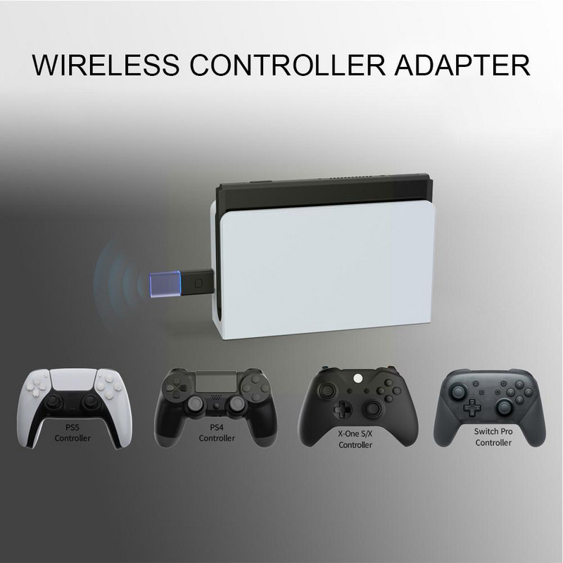 Bezvadu spēļu kontroliera uztvērējs Nintendo Switch USB uztvērējam PS4/5 Bluetooth 5.0 kontroliera adapteris Xbox One D4X3