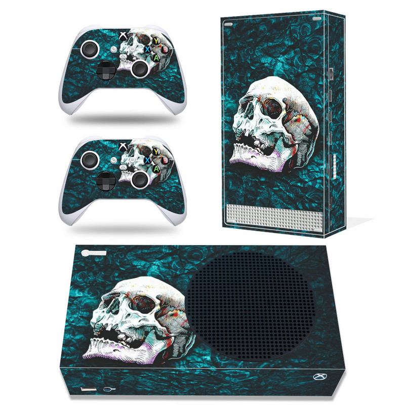 GAMEGENIXX Autocolant de piele Skull Vinyl Decal Cover Set complet pentru consola Xbox Series S și 2 controlere