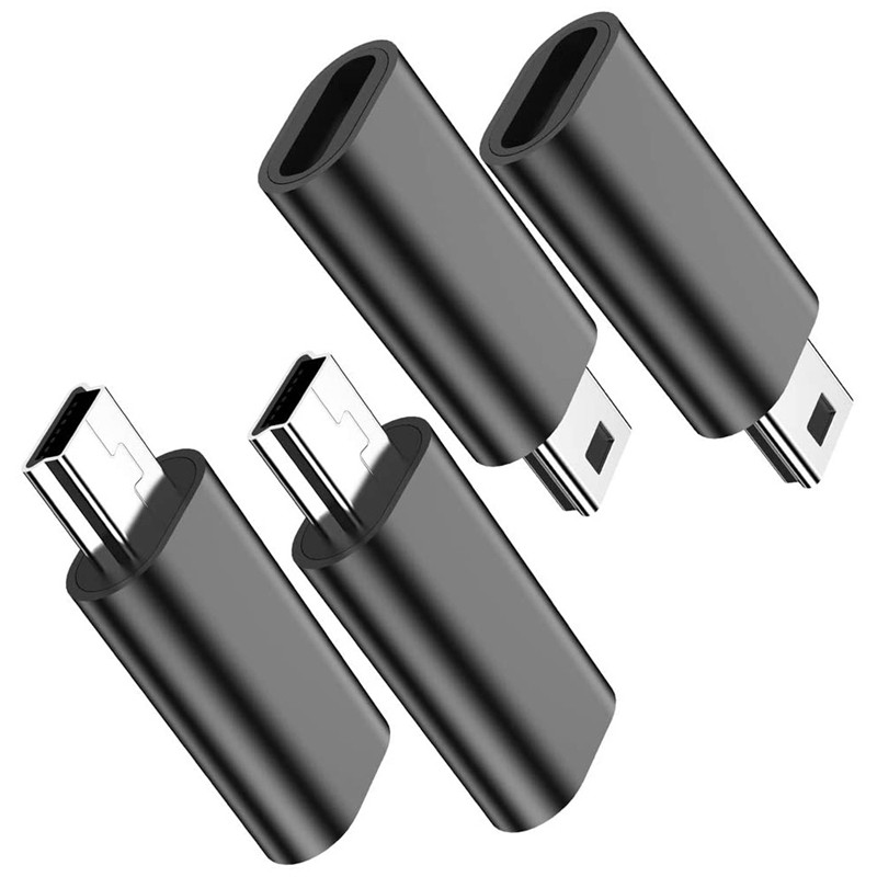 USB C į Mini USB 2.0 Adapteris Type C Motele į Mini USB Vyriškas konvertavimo adapteris Gopro MP3 grotuvams Dash Cam