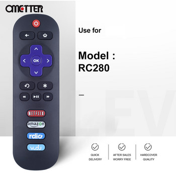 Τηλεχειριστήριο RC280 Για Τηλεόραση Smart LED TCL Roku για Netflix, Hulu, DirecTV Vudu Key 55UP120 32S4610R 50FS3750 32FS3700