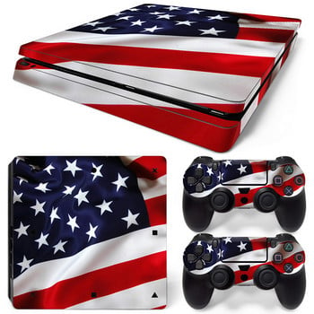 Για PS4 Slim Console και 2 Controllers Skin Sticker PS4 American Flag αφαιρούμενο κάλυμμα PVC βινυλίου