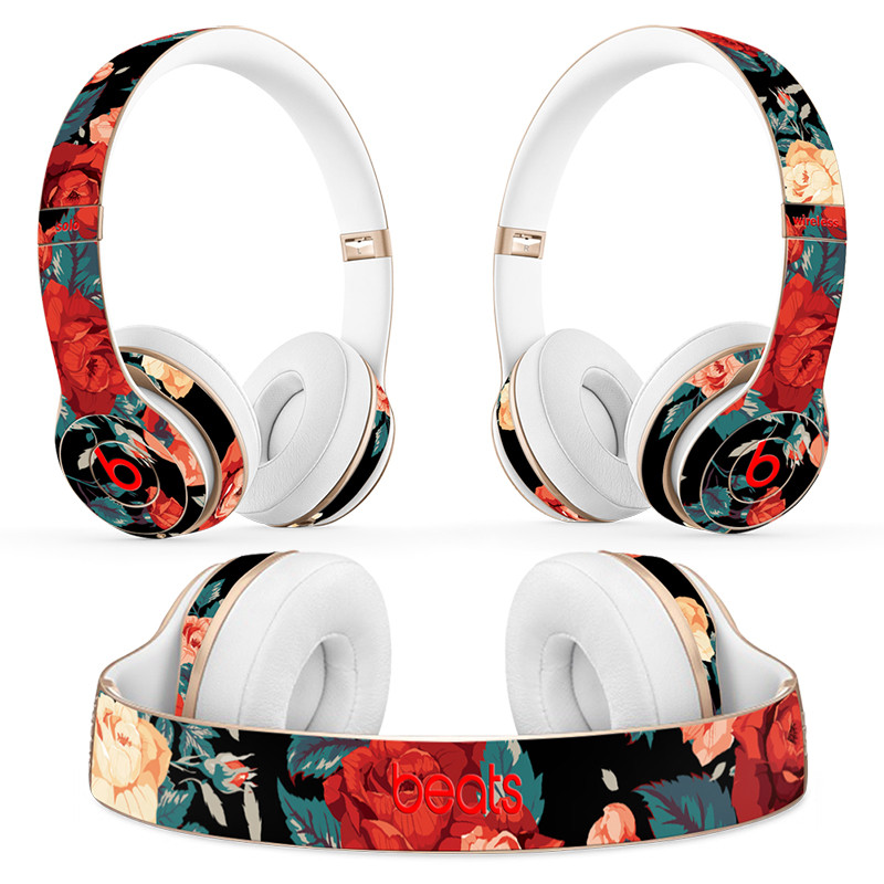 Autocolant pentru căști cu design floral pentru Beats Solo 2 solo 3 Autocolant pentru căști wireless pentru solo2 solo3 Autocolant de vinil