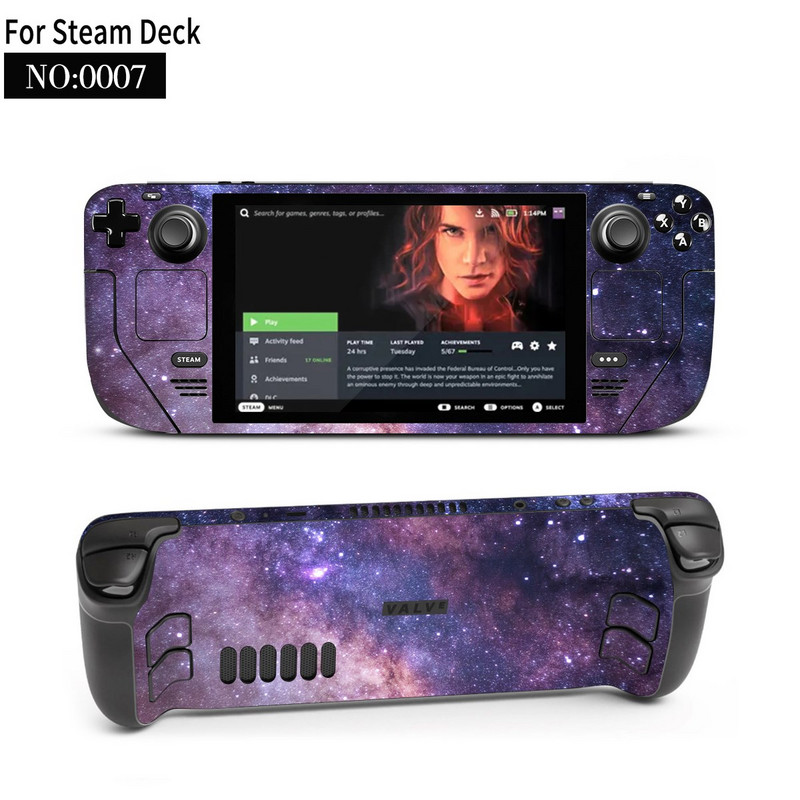 Autocolant piele de vinil pentru consolă Steam Deck Set complet Husă de ambalare cu decal de protecție pentru accesorii Steam Deck Autocolante premium