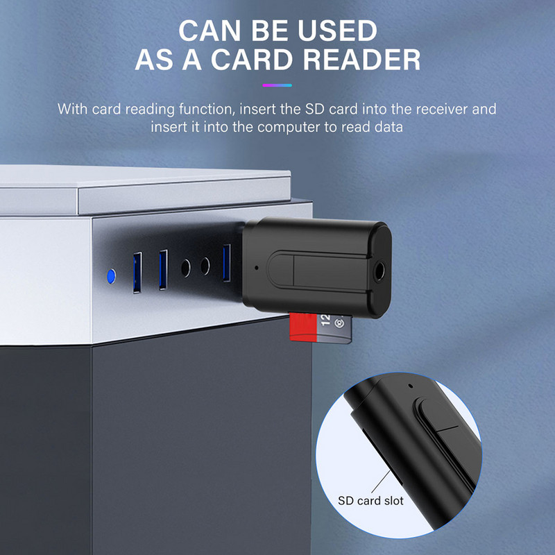 Bezvadu audio USB uztvērējs Ātrgaitas Bluetooth 5.0 adapteris Dongle raidītājs mūzikas uztvērējs datora klēpjdatoram