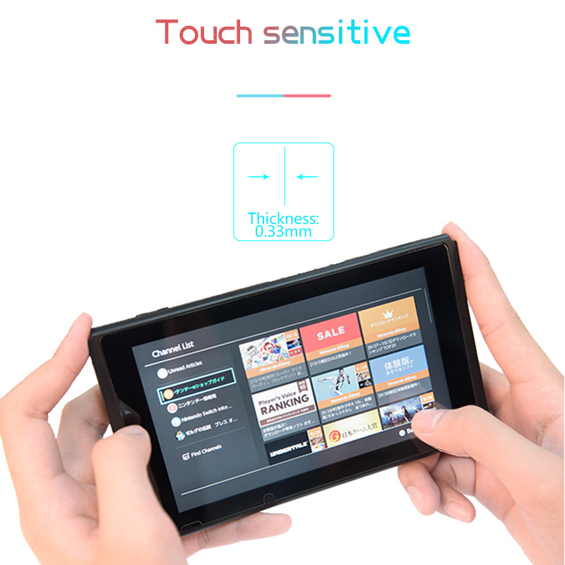 Data Frog 2Pcs Glass Screen Protector High Hardness Full 9H Compatible-Nintendo Switch Anti-scratch NS Console Accessories 2022