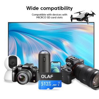 OLAF 100% Γνήσια κάρτα Micro TF SD 512 GB 256 GB 128 GB 64 GB Κάρτα μνήμης Flash Class 10 Υποστήριξη κινητών τηλεφώνων UAV κ.λπ.
