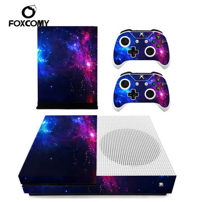 DATA FROG Krāsains Starry City pielāgots vinila konsoles vāciņš priekš Xbox One SLIM Skin Stickers Controller Aizsardzības priekš XBOXONE S