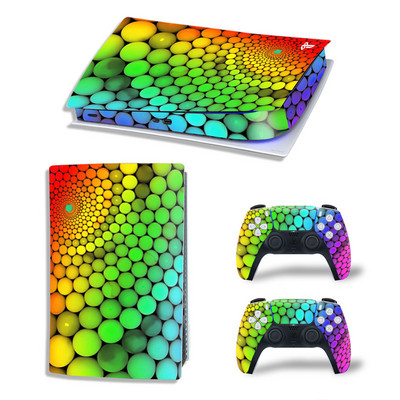 GAMEGENIXX PS5 Digital Edition Skin Lipdukas Rainbow Nuimamas dangtelis PVC Vinilas, skirtas PS5 konsolei ir 2 valdikliams