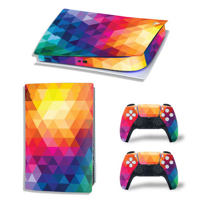 GAMEGENIXX PS5 Digital Edition Skin Lipdukas Rainbow Nuimamas dangtelis PVC Vinilas, skirtas PS5 konsolei ir 2 valdikliams