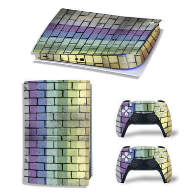 GAMEGENIXX PS5 Digital Edition Skin Lipdukas Rainbow Nuimamas dangtelis PVC Vinilas, skirtas PS5 konsolei ir 2 valdikliams