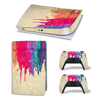 GAMEGENIXX PS5 Digital Edition Skin Lipdukas Rainbow Nuimamas dangtelis PVC Vinilas, skirtas PS5 konsolei ir 2 valdikliams