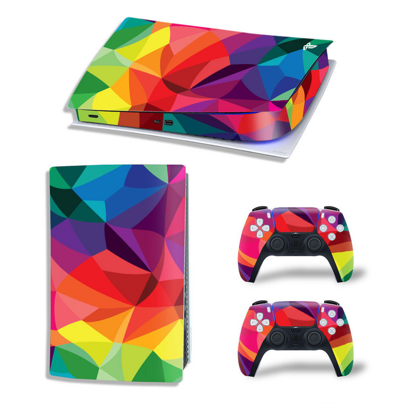 GAMEGENIXX PS5 Digital Edition Skin Sticker Rainbow uklonjivi poklopac PVC vinil za PS5 konzolu i 2 kontrolera