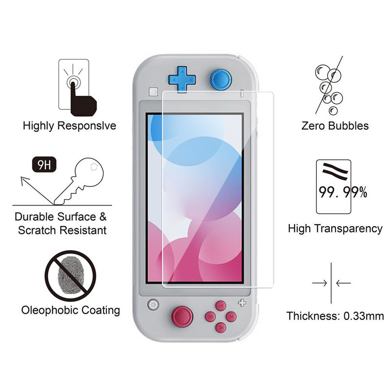 Switch Lite karastatud klaasist läbipaistev Full HD ekraanikaitse kate kaitsekile Nintendoswitch Lite konsooli jaoks