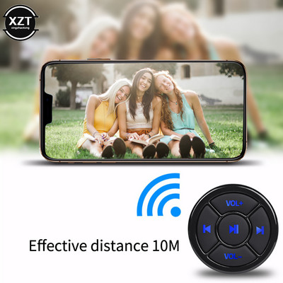 Multivides bezvadu Bluetooth pogas tālvadības pults Auto Motocikls Motocikls Stūre MP3 Mūzikas atskaņošana IOS Android tālruņa planšetdatoram