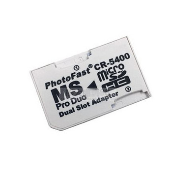 Безплатна доставка CR5400 двоен четец на карти Photofast CR5400 адаптер с двоен слот Micro SD TF карта към MS Memory Stick Pro Duo адаптер