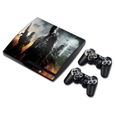 Protector autocolant din vinil pentru PS3 Slim și Wrap pentru 2 controlere