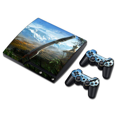 Protector autocolant din vinil pentru PS3 Slim și Wrap pentru 2 controlere