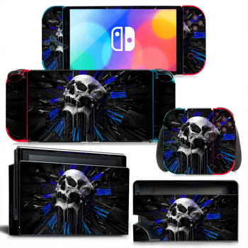 GAMEGENIXX Switch Oled Skin Sticker Skull Design Protective Vinyl Decal Cover for Nintendo Switch Oled Console