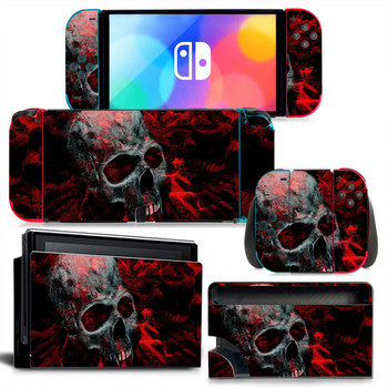 GAMEGENIXX Switch Oled Skin Αυτοκόλλητο Skull Design Προστατευτικό κάλυμμα αυτοκόλλητων βινυλίου για κονσόλα Nintendo Switch Oled