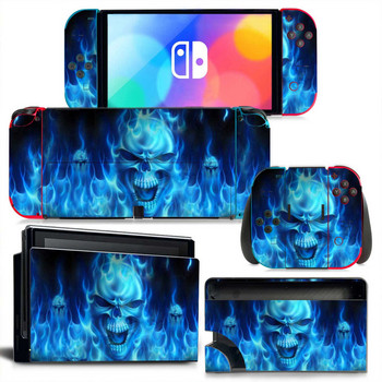 GAMEGENIXX Switch Oled Skin Αυτοκόλλητο Skull Design Προστατευτικό κάλυμμα αυτοκόλλητων βινυλίου για κονσόλα Nintendo Switch Oled
