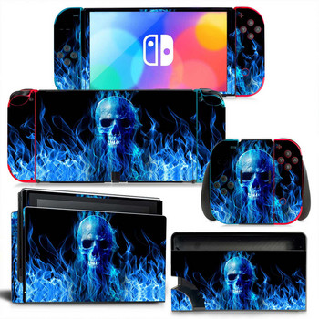 GAMEGENIXX Switch Oled Skin Αυτοκόλλητο Skull Design Προστατευτικό κάλυμμα αυτοκόλλητων βινυλίου για κονσόλα Nintendo Switch Oled