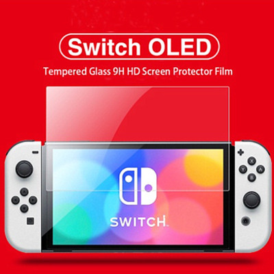 2PCS Защитно фолио за екран за Nintendo Switch OLED Host Закалено фолио Защитно фолио за екран против пръстови отпечатъци